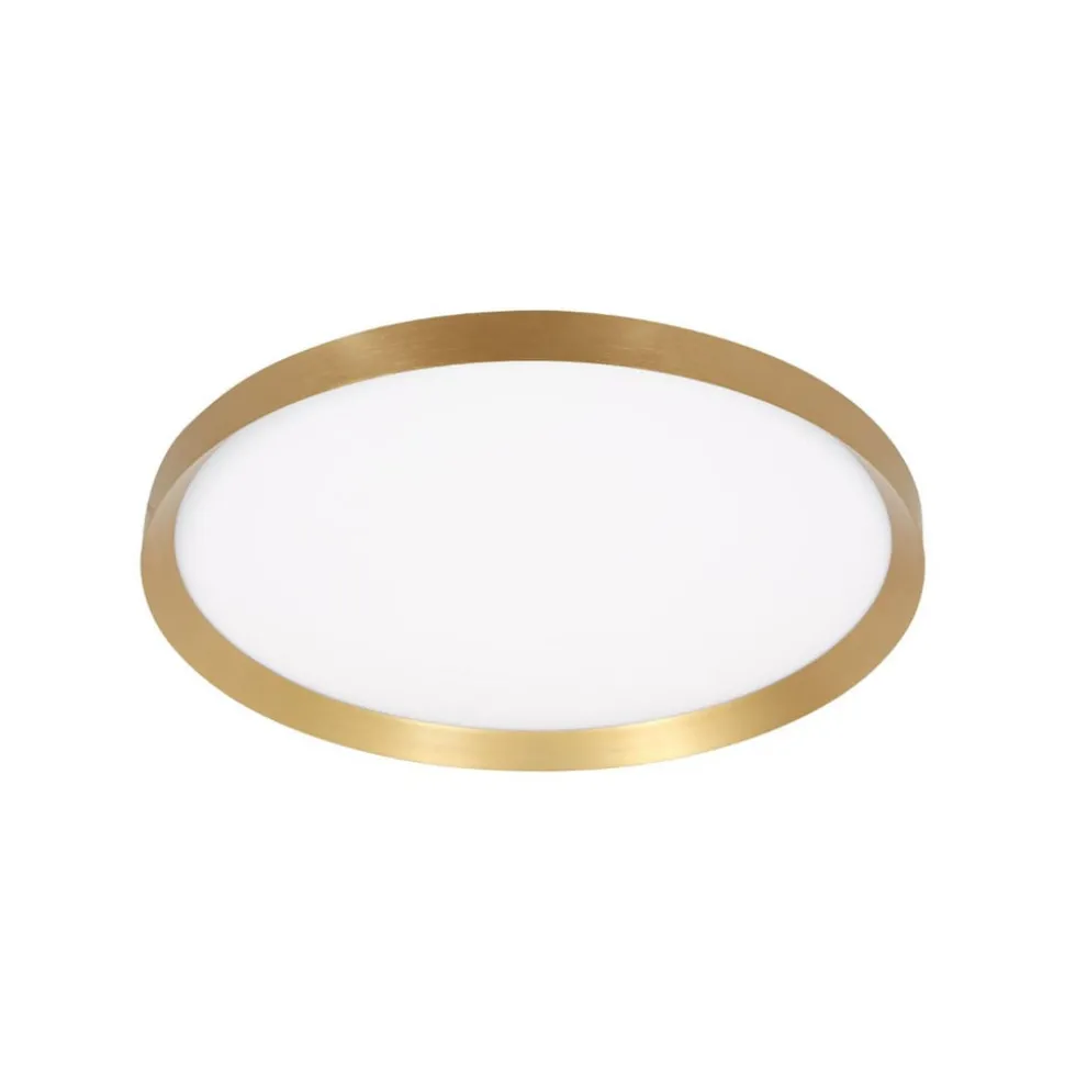 Flady loftlampe, guldfarvet, Ø 50 cm direkte/indirekte