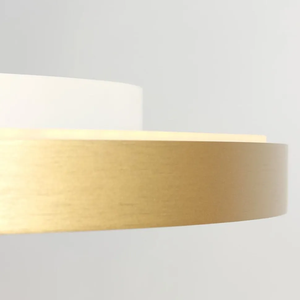 Flady loftlampe, guldfarvet, Ø 50 cm direkte/indirekte