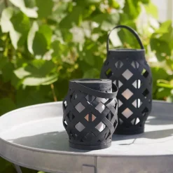 Flame Lantern LED-lygte, sort, højde 16 cm