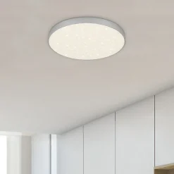 Flame Star LED-loftslampe, Ø 28,7 cm, sølv