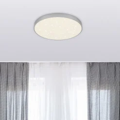 Flame Star LED-loftslampe, Ø 28,7 cm, sølv