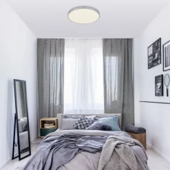 Flame Star LED-loftslampe, Ø 28,7 cm, sølv