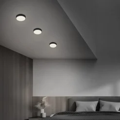 Flame Star LED-loftslampe, Ø 15,7 cm, sort