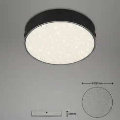 Flame Star LED-loftslampe, Ø 15,7 cm, sort