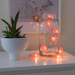 Flamingos LED-lyskæde, batteridrevet