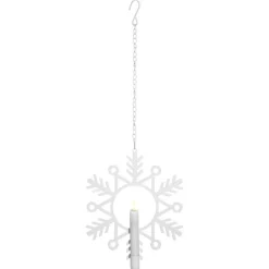 Flamme Snow LED-dekorationslampe med vokslys