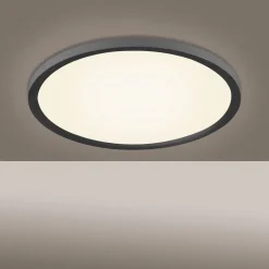 Flat LED-loftlampe CCT, Ø 40 cm, sort