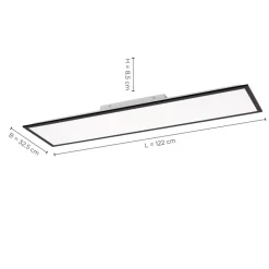 Flat LED-monteringspanel, CCT, sort, 119 x 29 cm