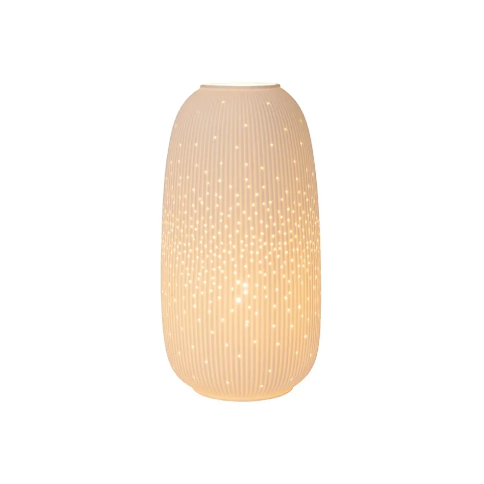 Flores bordlampe, Ø 17,5 cm, porcelæn, hvid, E14