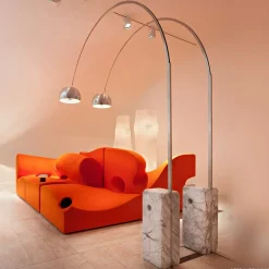 FLOS Arco bue-gulvlampe, krom, højde 240 cm, E27