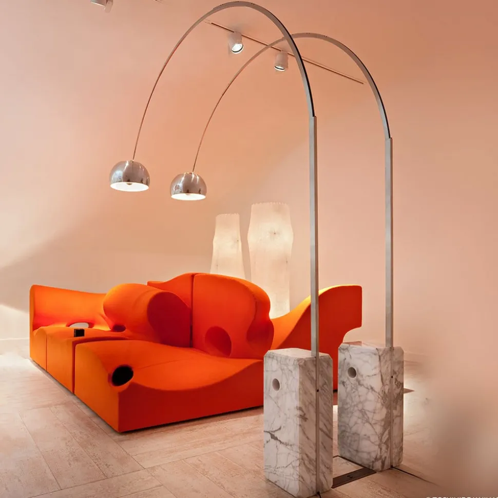 FLOS Arco bue-gulvlampe, krom, højde 240 cm, E27
