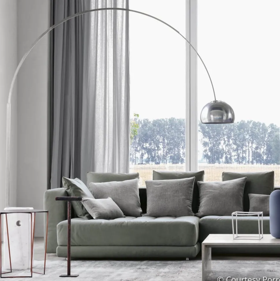 FLOS Arco bue-gulvlampe, krom, højde 240 cm, E27