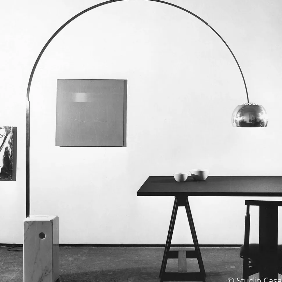 FLOS Arco bue-gulvlampe, krom, højde 240 cm, E27