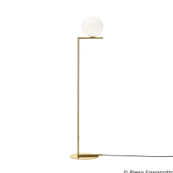 FLOS gulvlampe IC F1 10th Anniversary, guldbelagt, dæmpbar