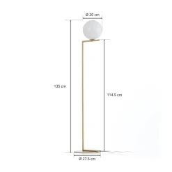 FLOS IC F1 gulvlampe, børstet messing