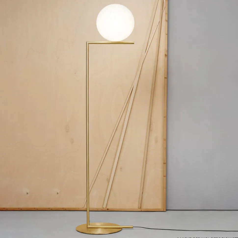 FLOS IC F2 gulvlampe børstet messing