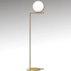 FLOS IC F2 gulvlampe børstet messing