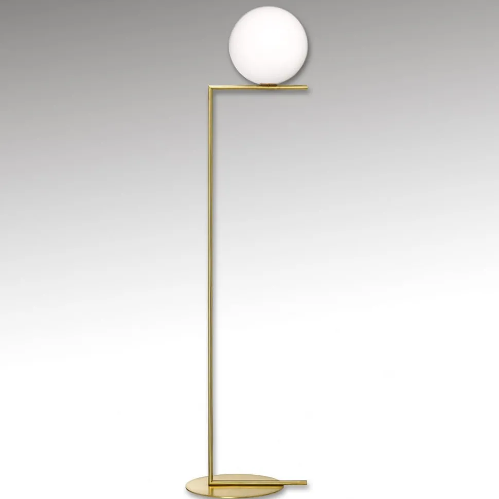 FLOS IC F2 gulvlampe børstet messing