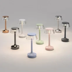 FLOS LED-bordlampe Bon jour unplugged, sort krom