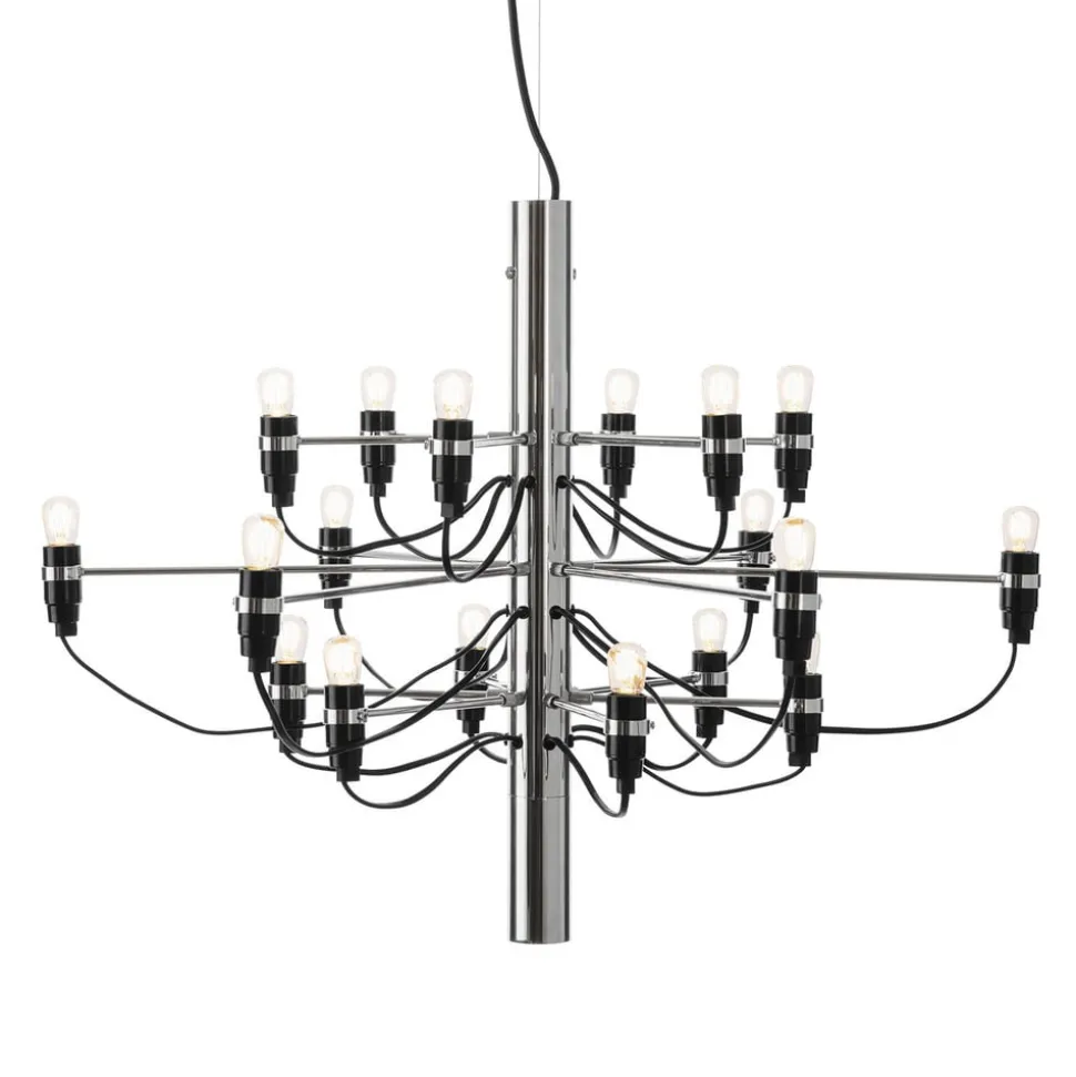 FLOS 2097/18 LED-lysekrone, frostet, krom