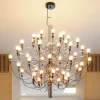 FLOS 2097/30 lysekrone med 30 lys, krom, frostet