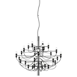 FLOS 2097/30 lysekrone med 30 lys, krom, frostet