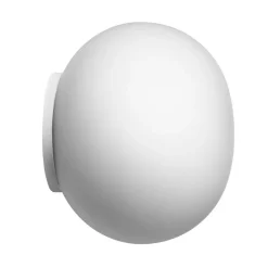 FLOS Mini Glo-Ball spejllampe/væglampe, hvid/opal