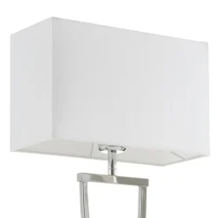 Flot tekstil-bordlampe Anni, krom/hvid