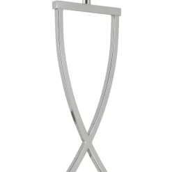 Flot tekstil-bordlampe Anni, krom/hvid