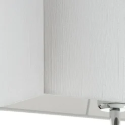 Flot tekstil-bordlampe Anni, krom/hvid