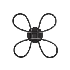 Fly LED-loftslampe, mat sort, 3.000 K, 40 cm x 40 cm