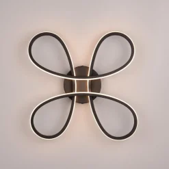 Fly LED-loftslampe, mat sort, 3.000 K, 40 cm x 40 cm