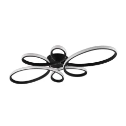 Fly LED-loftslampe, mat sort, 3.000 K, 83 cm x 45 cm