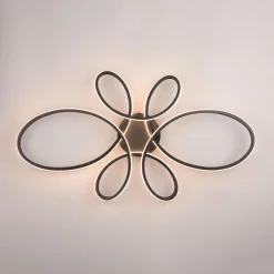 Fly LED-loftslampe, mat sort, 3.000 K, 83 cm x 45 cm
