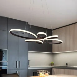 Fly LED-pendel, mat sort, 3.000 K, 83 cm x 45 cm