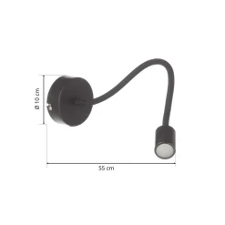 Focus fleksibel LED-væglampe, sort