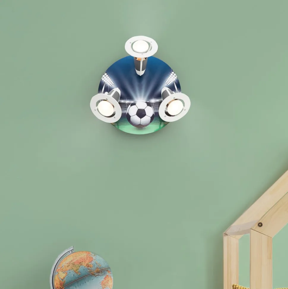 Fodboldarena loftlampe, grøn-blå