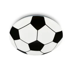 Fodbold LED-loftlampe, sort-hvid, Ø 27,5cm