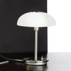 Fonta bordlampe med vippekontakt, mat nikkel