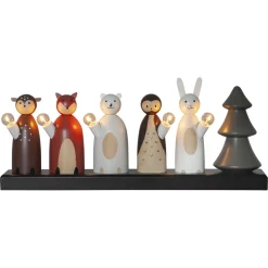 Forest Friends LED-lysestage, 5 lyskilder