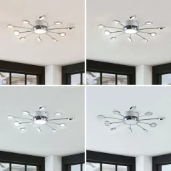 Forkromet loftlampe Meru, CCT