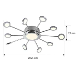 Forkromet loftlampe Meru, CCT