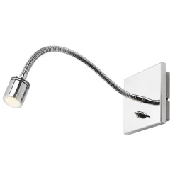Forkromet væg-læselampe Berfin, LED