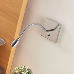 Forkromet væg-læselampe Berfin, LED