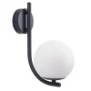 Forlight væglampe Sfera Single, sort, glas, bredde 12 cm