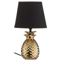 Fornem keramisk bordlampe Pineapple i guld-sort