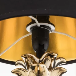 Fornem keramisk bordlampe Pineapple i guld-sort