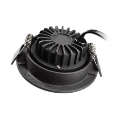 Forsænket loftlampe Dione, IP44, 2.700 K, sort, dæmpbar