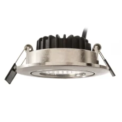 Forsænket loftlampe Dione, IP44, 2.700 K, nikkel, dæmpbar