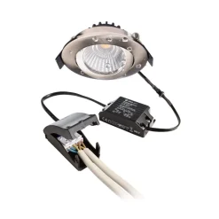 Forsænket loftlampe Dione, IP44, 4.000 K, nikkel, dæmpbar